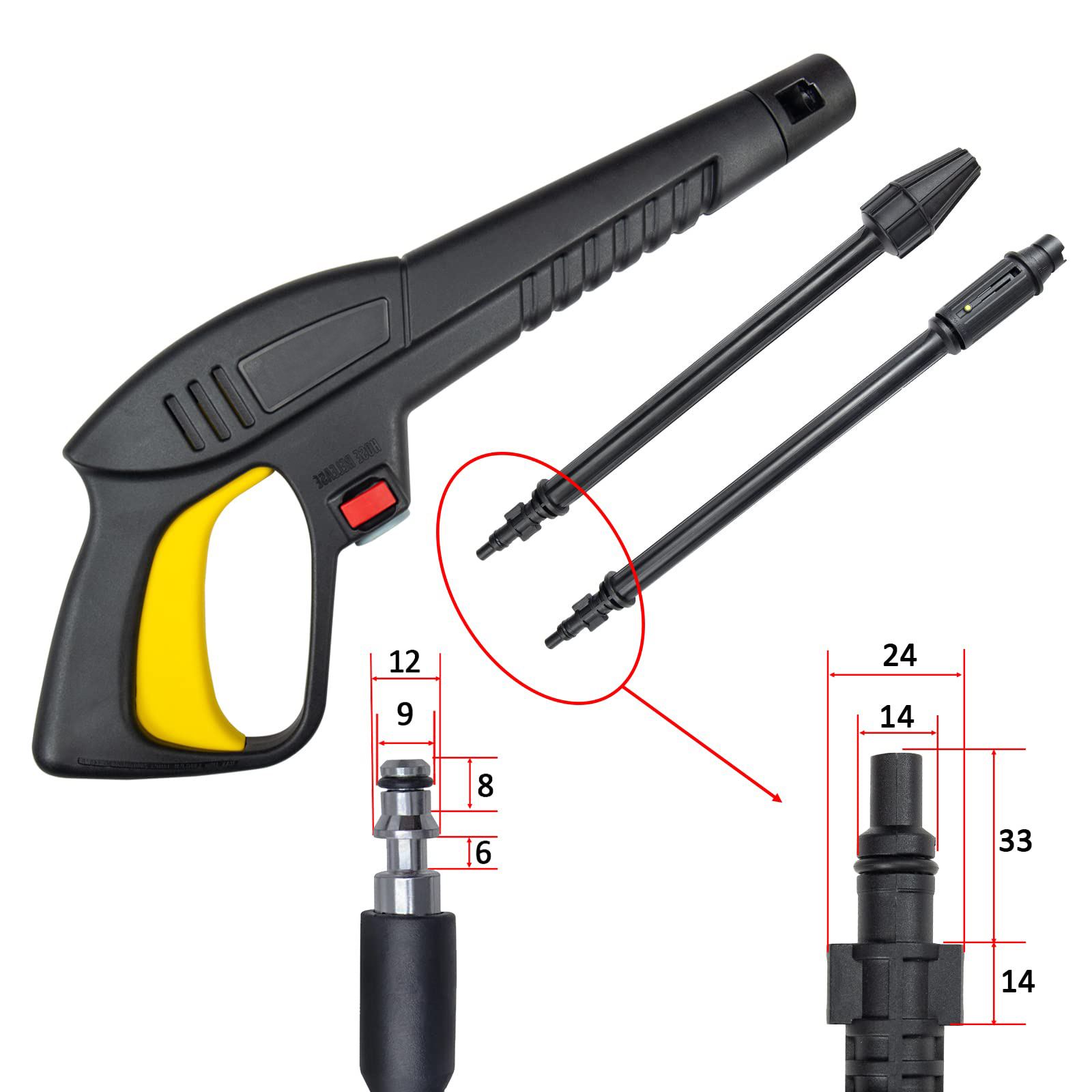 Pressure Washer Gun Lance Nozz - Vacuum Chamber Kit With Pump recension och pris