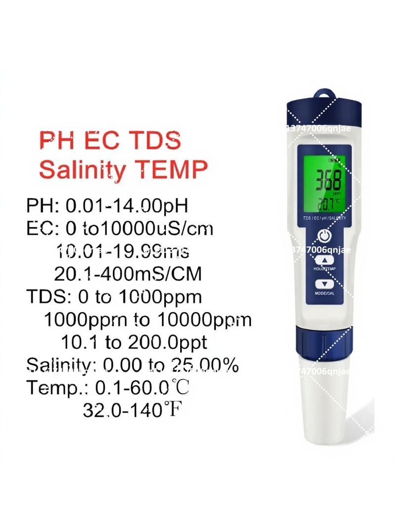 5-in-1 Digital Water Quality T - Ph Meter Digital Water Tester recension och pris